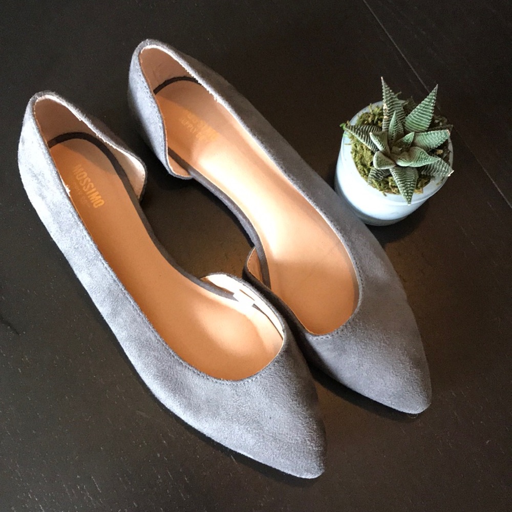 Grey Suede Flats